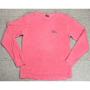 Stussy Men's Vintage Long Sleeve Pink & Black T-Shirt Size‎ Medium